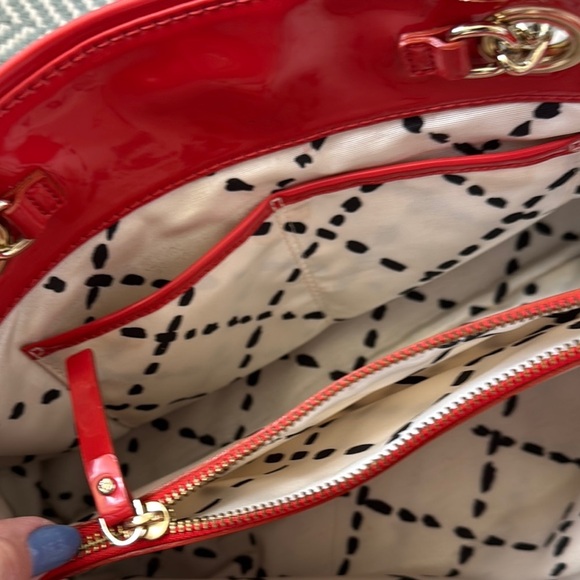 Vintage Kate Spade Orange and Gold Shoulder Bag with Glossy Finish - Picture 8 of 16